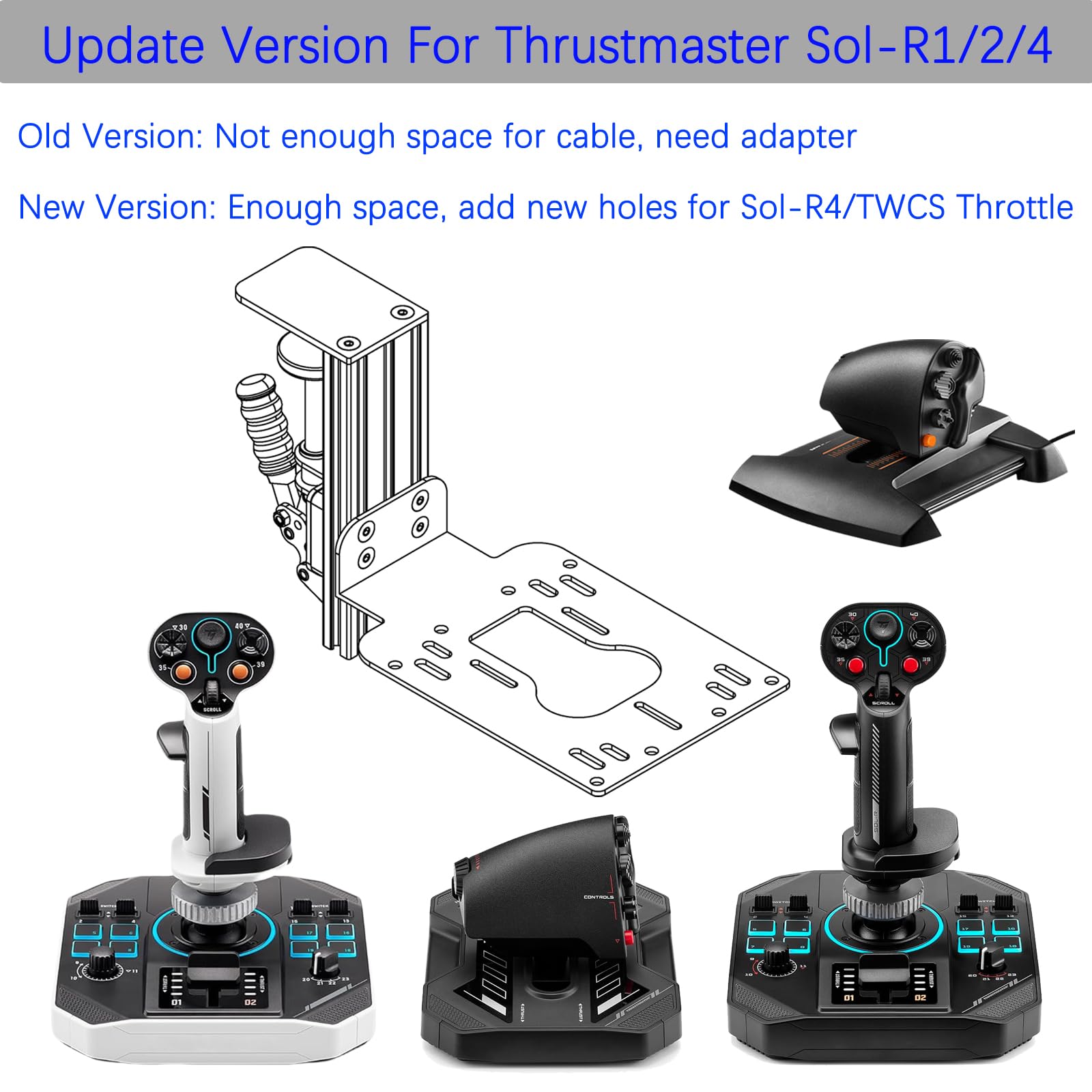 HTLAKIKJ 2 Set Hotas Desk Mount for Flight Simulator Controls